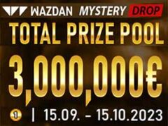 Wazdan Mystery Drop 抽選会€3,000,000